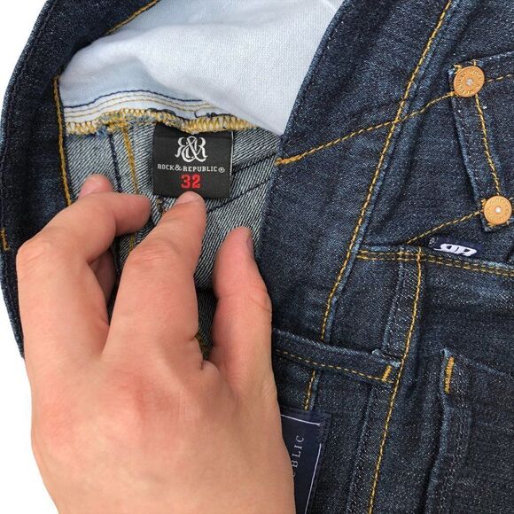 Rock & Republic Embroidered Jeans Size 32 STELLA Blue - Picture 7 of 9
